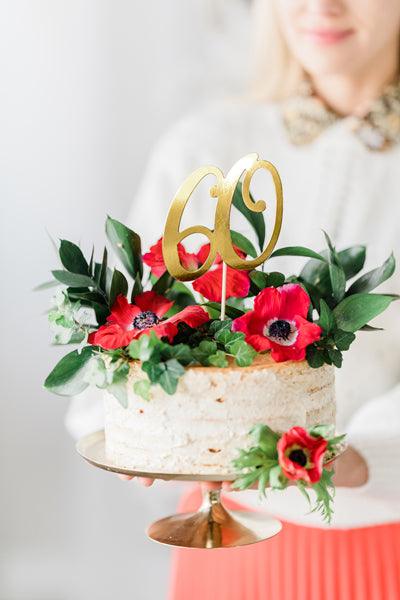 Caketopper ''60'', gold, 21cm - FeierGlanz