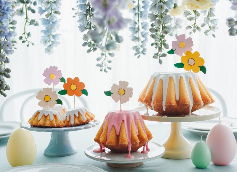 Caketopper Blumen, Mix, 13 cm (1 VPE / 8 Stk.) - FeierGlanz