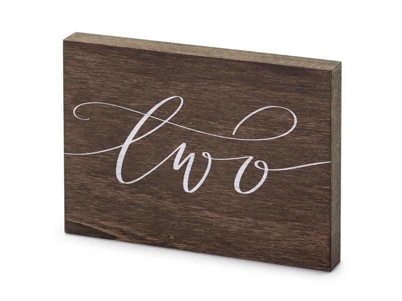 Holz-Tischnummer ''Two'', 2x18x12,5 cm - FeierGlanz