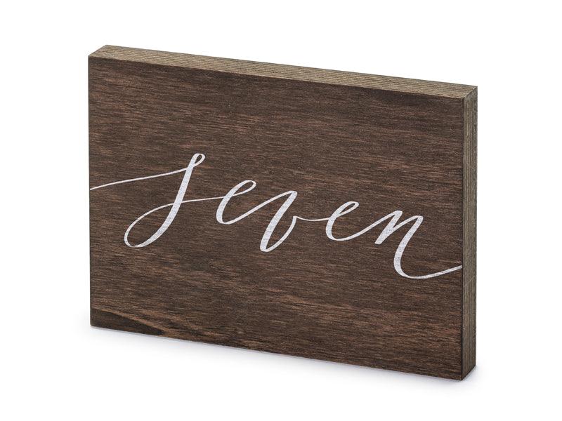 Holz-Tischnummer ''Seven'', 2x18x12,5 cm - FeierGlanz