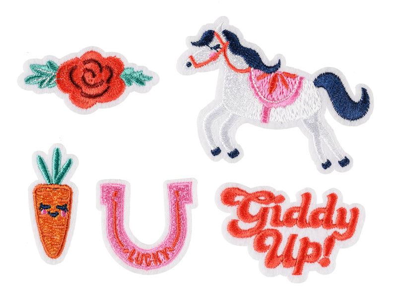 Aufbügelbild Giddy up, Mix, 2-7x3,5-7cm (1 VPE / 5 Stk.) - FeierGlanz