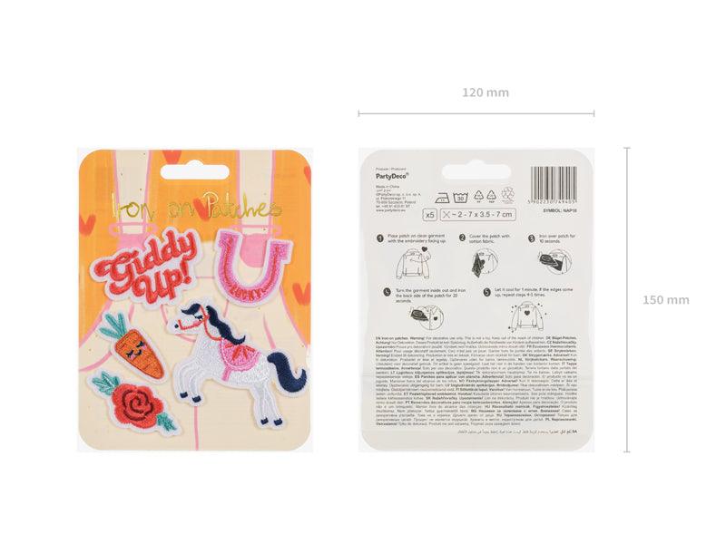 Aufbügelbild Giddy up, Mix, 2-7x3,5-7cm (1 VPE / 5 Stk.) - FeierGlanz