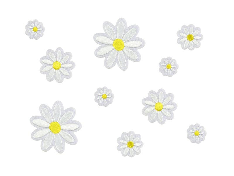 Aufbügelbild Gänseblümchen, Mix, 2x2-4,5x4,5cm (1 VPE / 10 Stk.) - FeierGlanz