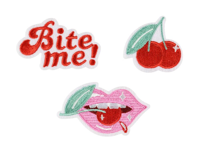 Aufbügelbild Bite me, Mix, 4-4,5x4,5-7 cm (1 VPE / 3 Stk.) - FeierGlanz