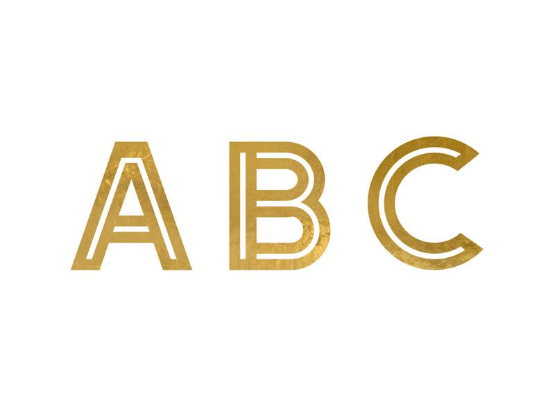 Alphabet Aufkleber, 4 cm, gold (1 VPE / 6 Stk.) - FeierGlanz