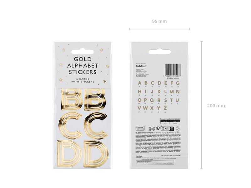 Alphabet Aufkleber, 4 cm, gold (1 VPE / 6 Stk.) - FeierGlanz