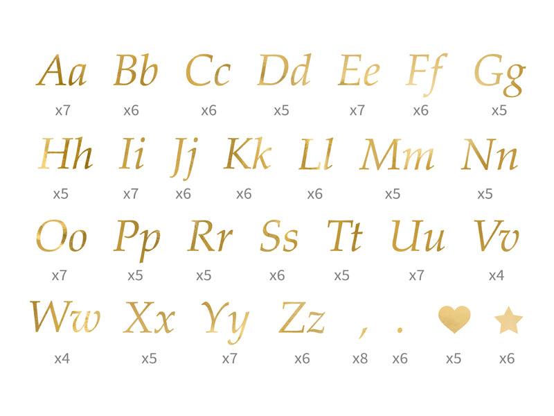Buchstabenaufkleber, gold - FeierGlanz