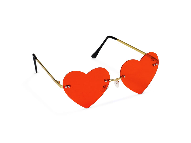 Herzförmige Brille, rot - FeierGlanz