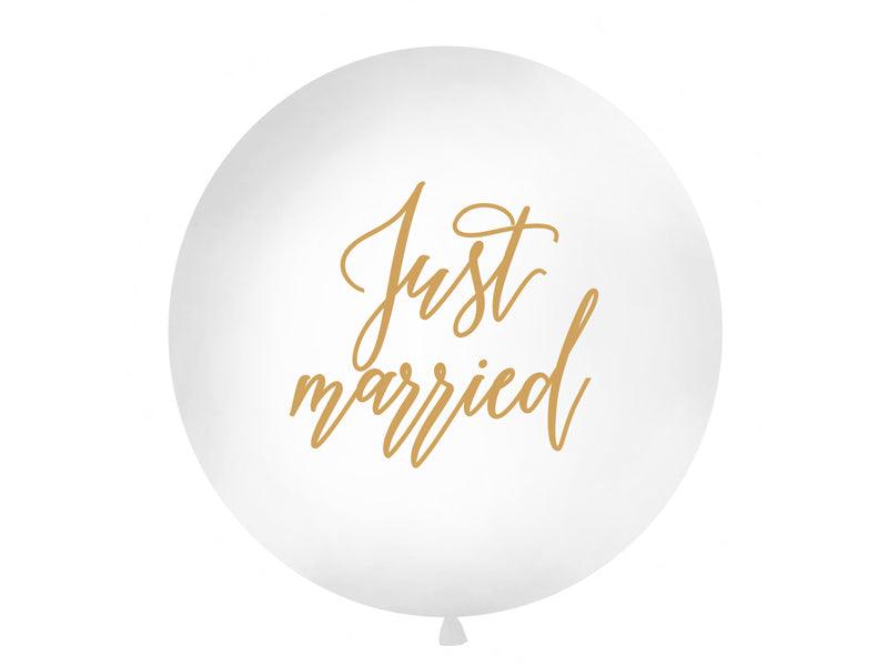 Ballon 1m, Just married, weiß - FeierGlanz
