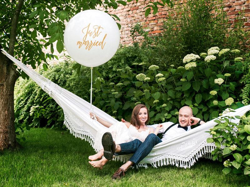 Ballon 1m, Just married, weiß - FeierGlanz