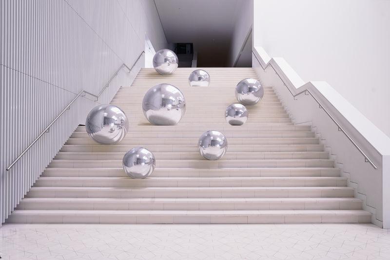 Aufblasbarer Spiegelball, silber, ca. 60 cm - FeierGlanz