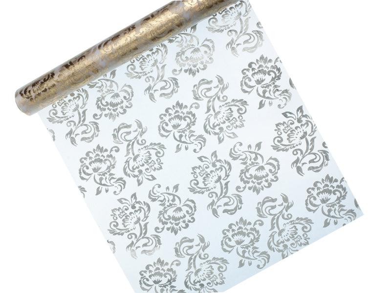Organza mit Aufdruck, weiß, 0,36 x 9m - FeierGlanz