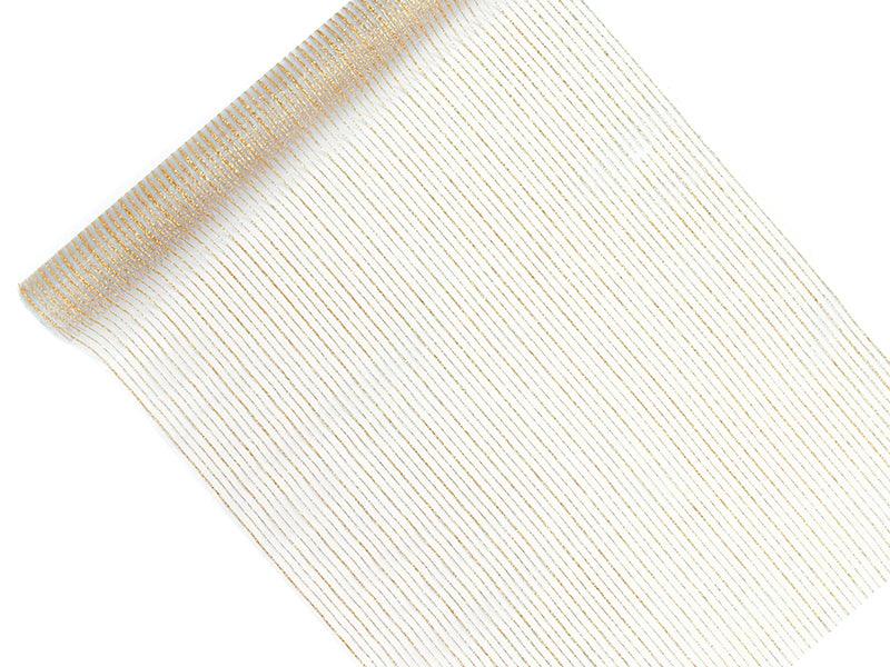 Organza mit Aufdruck, weiß, 0,48 x 9m - FeierGlanz