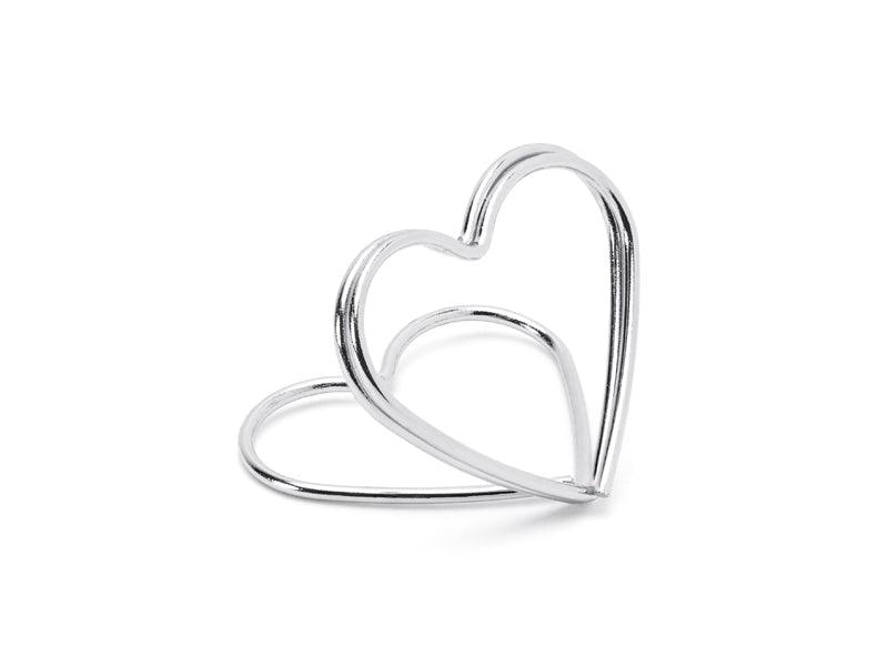 Tischkarten-Halter Herzen, silber, 2,5cm (1 VPE / 10 Stk.) - FeierGlanz