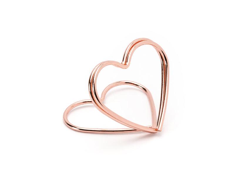 Tischkarten-Halter Herzen, roségold, 2,5 cm (1 VPE / 10 Stk.) - FeierGlanz