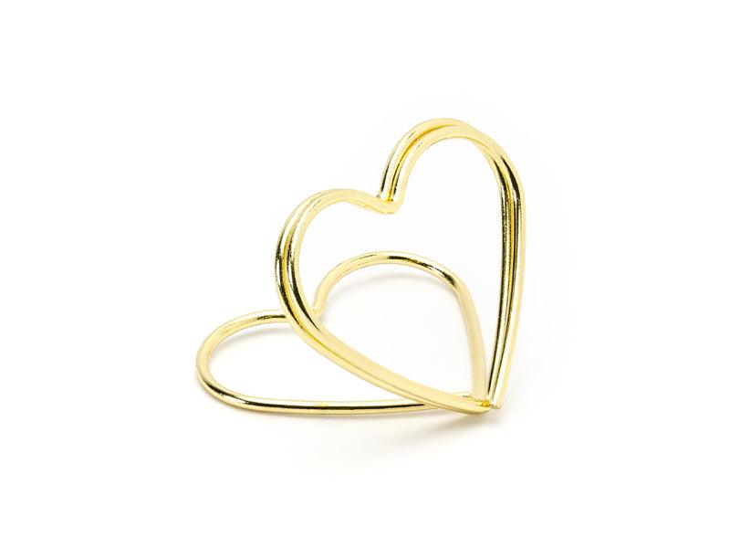 Tischkarten-Halter Herzen, gold, 2,5 cm (1 VPE / 10 Stk.) - FeierGlanz