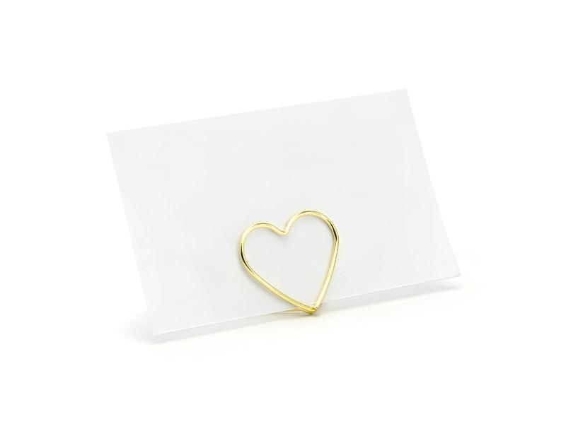 Tischkarten-Halter Herzen, gold, 2,5 cm (1 VPE / 10 Stk.) - FeierGlanz