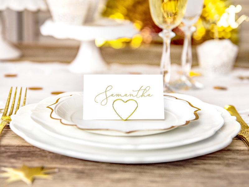 Tischkarten-Halter Herzen, gold, 2,5 cm (1 VPE / 10 Stk.) - FeierGlanz