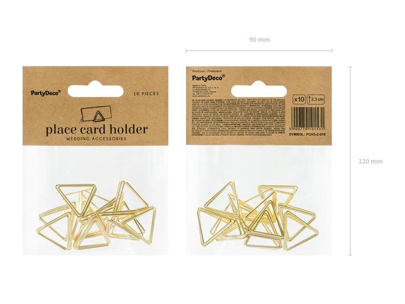 Tischkarten-Ständer Dreiecke, gold, 2,3cm (1 VPE / 10 Stk.) - FeierGlanz