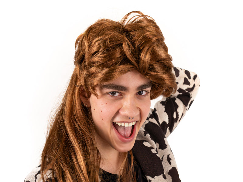 Perücke 80er Jahre, lange Haare, rot - FeierGlanz