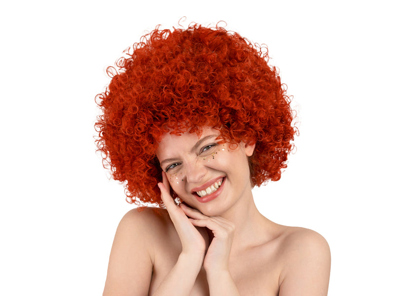 Afro Perücke, erdbeerrosa - FeierGlanz