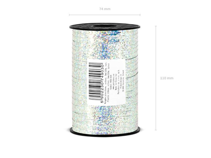 Kunststoffband, silber, 5mm/225m - FeierGlanz