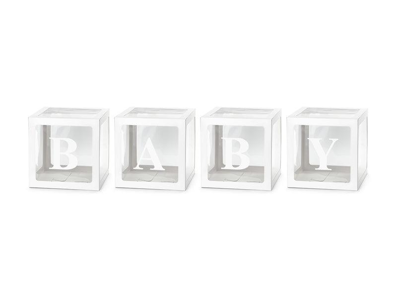 Boxen für Luftballons BABY, 30x30 cm, weiß (1 VPE / 4 Stk.) - FeierGlanz