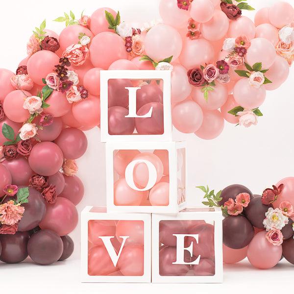 Boxen für Luftballons LOVE, 30x30 cm, weiß (1 VPE / 4 Stk.) - FeierGlanz
