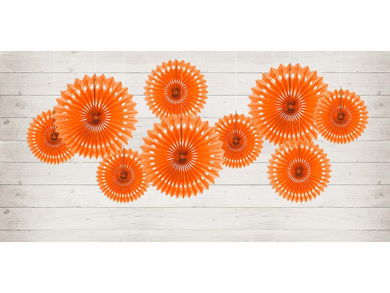Dekorative Rosetten, Orange, 20-30cm (1 VPE / 3 Stk.) - FeierGlanz