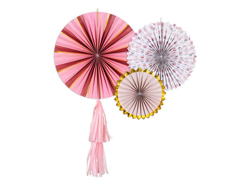 Deko-Rosetten Blumen, Mix, 26-43 cm (1 VPE / 3 Stk.) - FeierGlanz