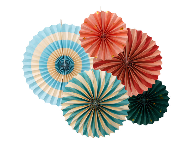 Zirkus-Dekorative Rosetten, Set, 26-43 cm (1 VPE / 5 Stk.) - FeierGlanz