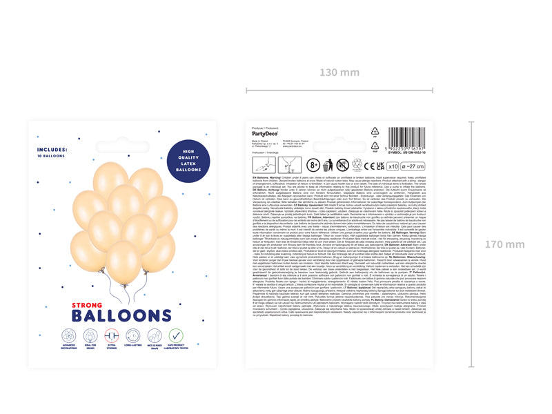 Strong Ballons 27cm, Metallic (1 VPE / 10 Stk.) - FeierGlanz