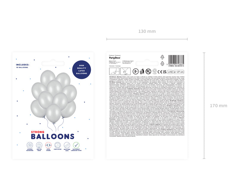 Strong Ballons 27cm, Metallic (1 VPE / 10 Stk.) - FeierGlanz