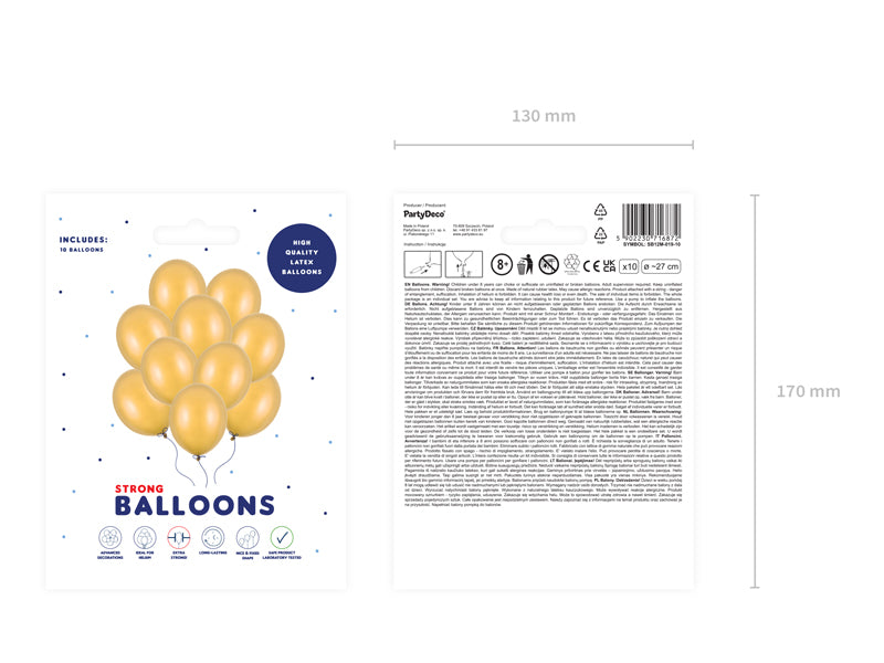 Strong Ballons 27cm, Metallic (1 VPE / 10 Stk.) - FeierGlanz