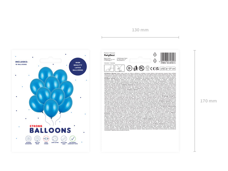 Strong Ballons 27cm, Metallic (1 VPE / 10 Stk.) - FeierGlanz