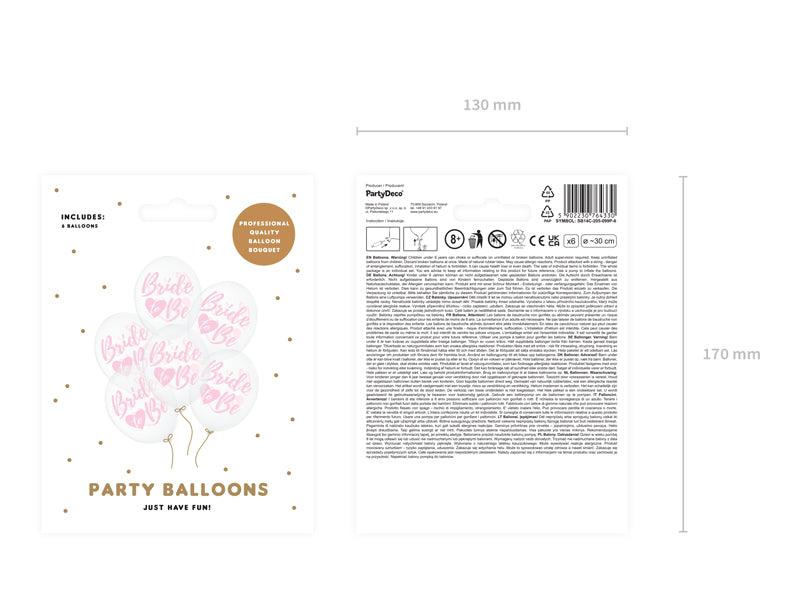 Ballons 30cm, Bride to be, Crystal Clear (1 VPE / 6 Stk.) - FeierGlanz