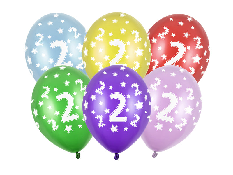 Ballons 30cm, 1st - 80th Birthday, Metallic Mix (1 VPE / 50 Stk.) - FeierGlanz