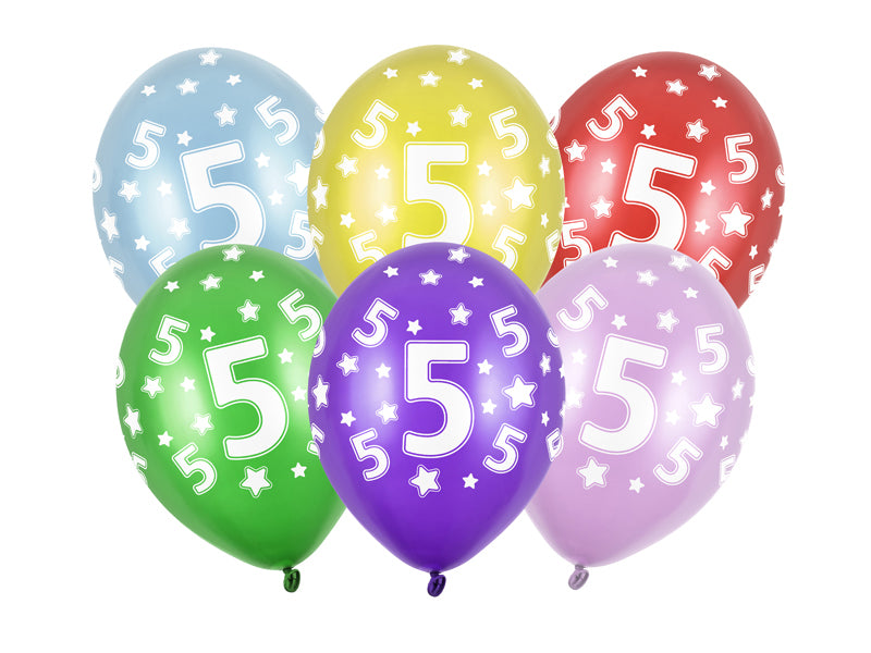 Ballons 30cm, 1st - 80th Birthday, Metallic Mix (1 VPE / 50 Stk.) - FeierGlanz