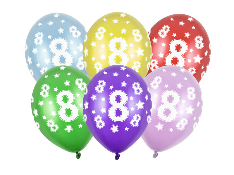 Ballons 30cm, 1st - 80th Birthday, Metallic Mix (1 VPE / 50 Stk.) - FeierGlanz