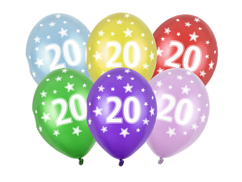 Ballons 30cm, 1st - 80th Birthday, Metallic Mix (1 VPE / 50 Stk.) - FeierGlanz