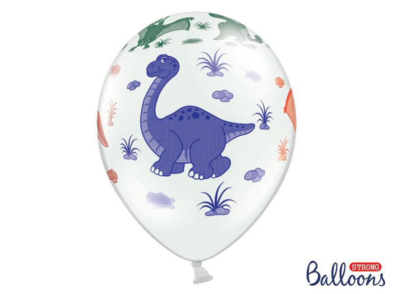 Ballons 30cm, Dinosaurier, Pastel Pure White (1 VPE / 50 Stk.) - FeierGlanz