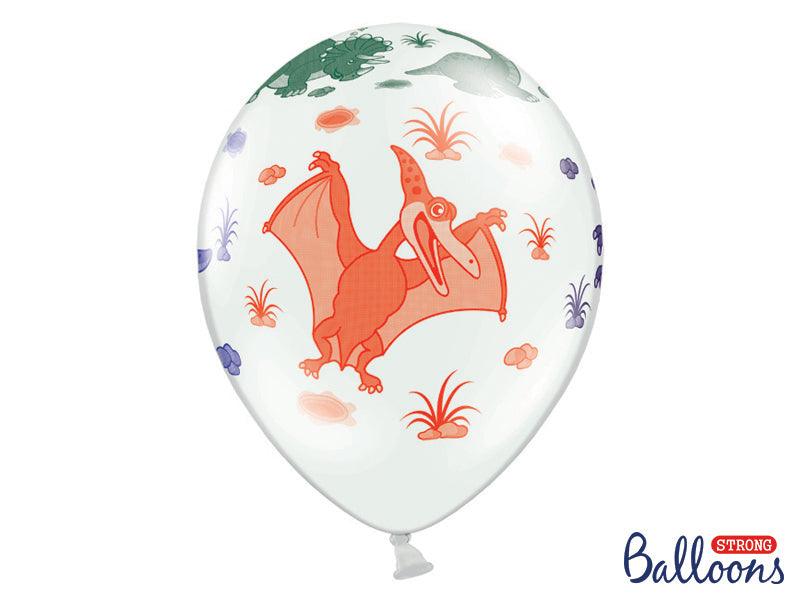 Ballons 30cm, Dinosaurier, Pastel Pure White (1 VPE / 50 Stk.) - FeierGlanz