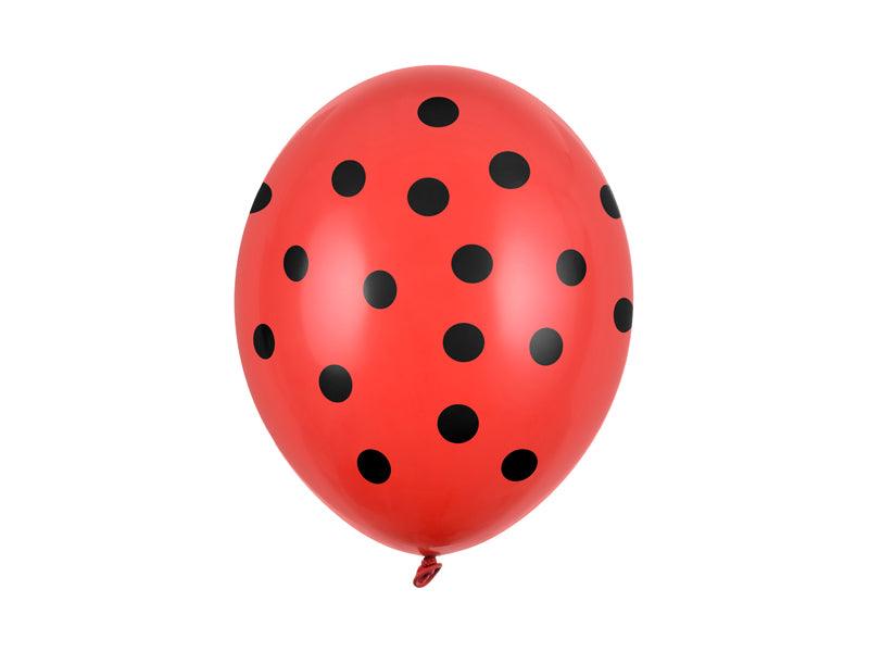 Ballons 30cm, Punkte, Pastel Poppy Red (1 VPE / 6 Stk.) - FeierGlanz