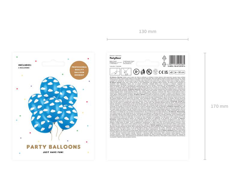 Ballons 30cm, Wolken, Pastel Corn. Blue (1 VPE / 6 Stk.) - FeierGlanz
