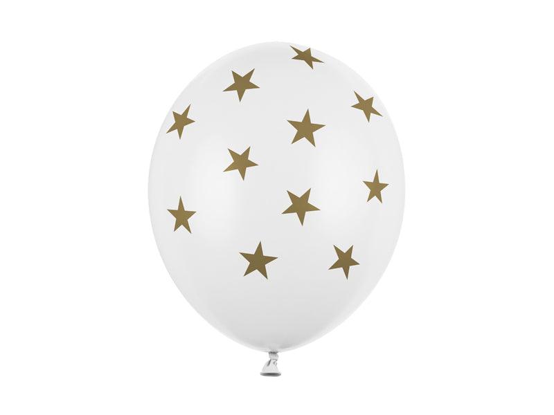 Ballons 30cm, Sterne, Pastel Pure White (1 VPE / 6 Stk.) - FeierGlanz