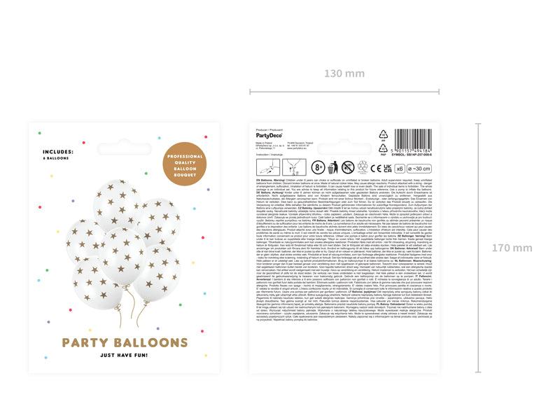 Ballons 30cm, Sterne, Pastel Pure White (1 VPE / 6 Stk.) - FeierGlanz