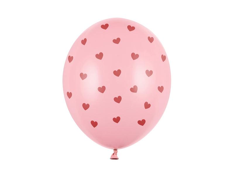 Ballons 30 cm, Herzen, Pastel Baby Pink (1 VPE / 6 Stk.) - FeierGlanz