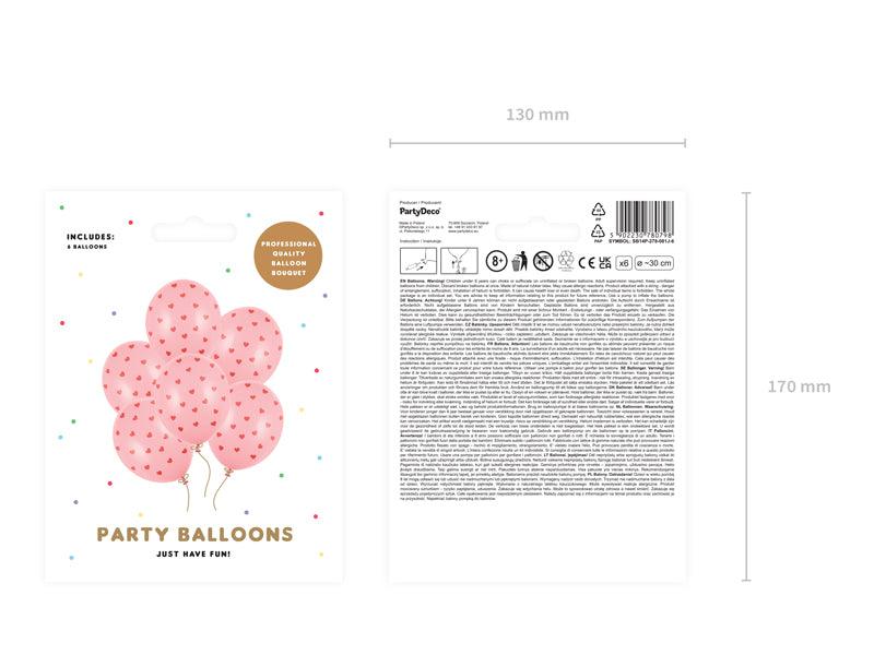 Ballons 30 cm, Herzen, Pastel Baby Pink (1 VPE / 6 Stk.) - FeierGlanz