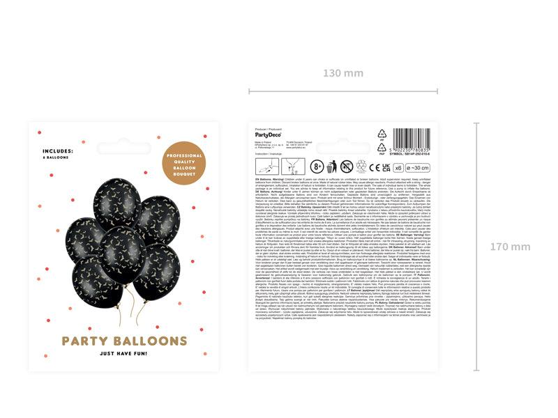 Ballons 30 cm, Fledermäuse, Pastel Black (1 VPE / 6 Stk.) - FeierGlanz