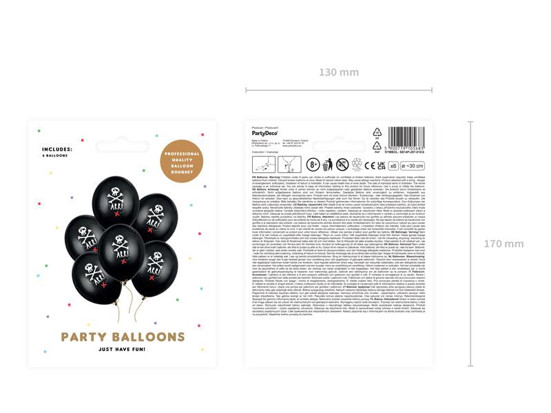 Luftballons 30cm, Piraten, Pastel Black (1 VPE / 6 Stk.) - FeierGlanz